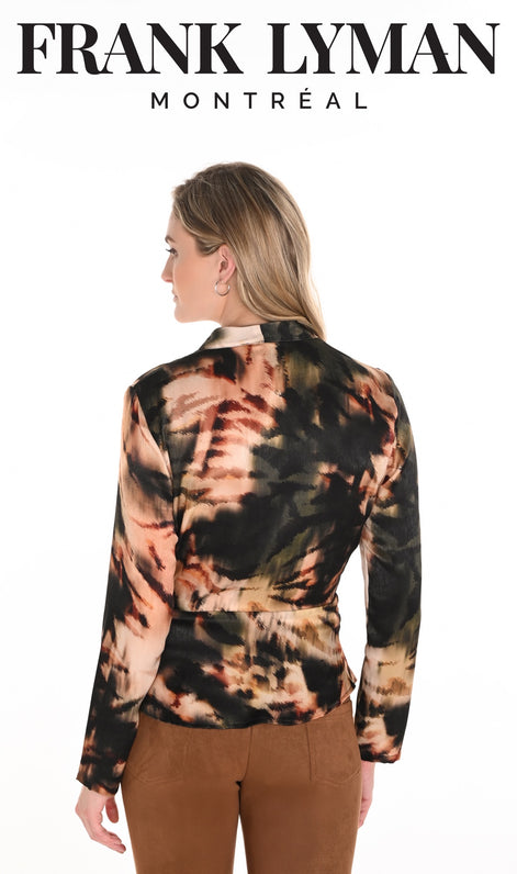 Cross Over, Peplum Style Top with Gold Buckle Detail