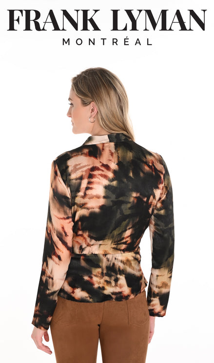 Cross Over, Peplum Style Top with Gold Buckle Detail