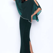 Chiffon Drape Maxi Dress with Mid-Length Split 410