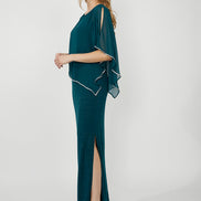 Chiffon Drape Maxi Dress with Mid-Length Split 410