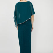 Chiffon Drape Maxi Dress with Mid-Length Split 410