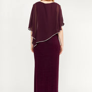 Chiffon Drape Maxi Dress with Mid-Length Split 410