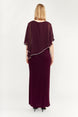 Chiffon Drape Maxi Dress with Mid-Length Split 410