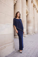 Chiffon Drape Maxi Dress with Mid-Length Split 410