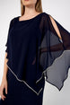 Chiffon Drape Maxi Dress with Mid-Length Split 410