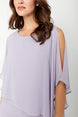 Chiffon Drape Maxi Dress with Mid-Length Split 410