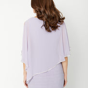 Chiffon Drape Maxi Dress with Mid-Length Split 410