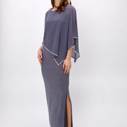 Chiffon Drape Maxi Dress with Mid-Length Split 410