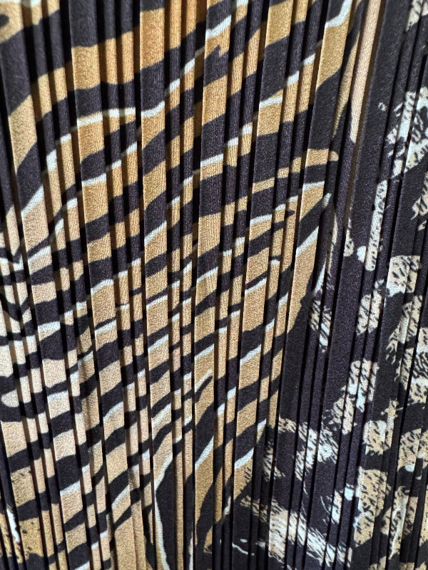 Printed Plisse Pleated Top With Short Sleeve