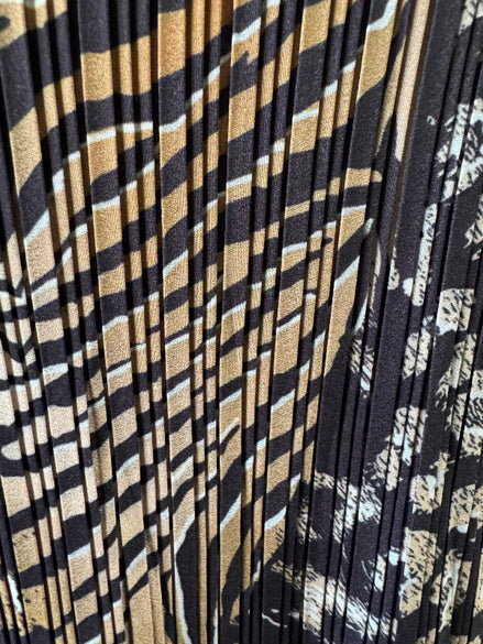 Printed Plisse Pleated Top With Short Sleeve