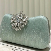 Shimmer Diamante Clutch with Detachable Chain 764