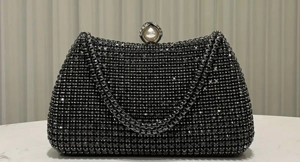 Crystal Clutch with Double Strand Handle & Detachable Chain 771