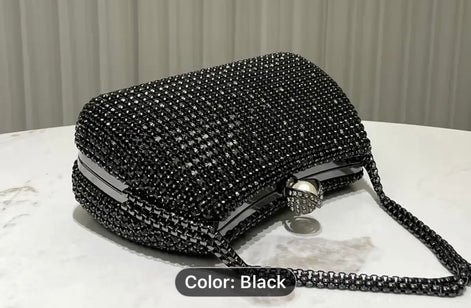 Crystal Clutch with Double Strand Handle & Detachable Chain 771