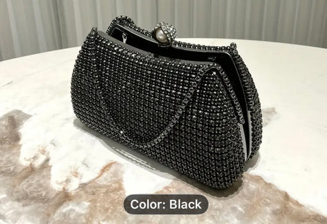 Crystal Clutch with Double Strand Handle & Detachable Chain 771