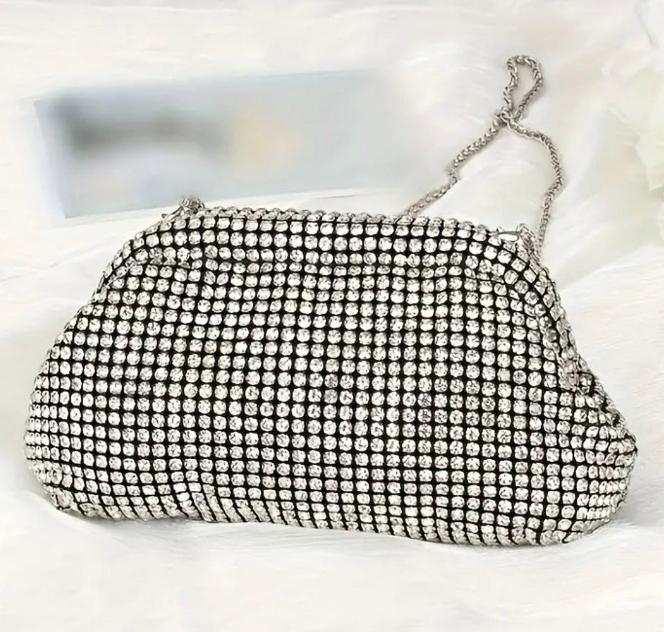 Rhinestone Clutch Bag with Chain 770