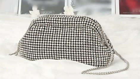 Rhinestone Clutch Bag with Chain 770
