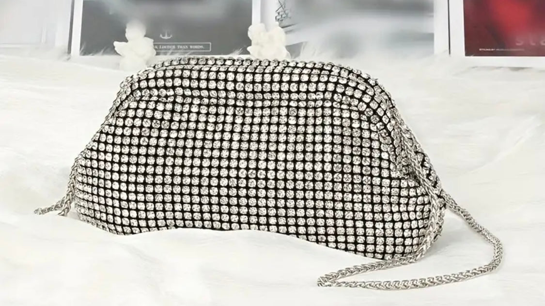 Rhinestone Clutch Bag with Chain 770
