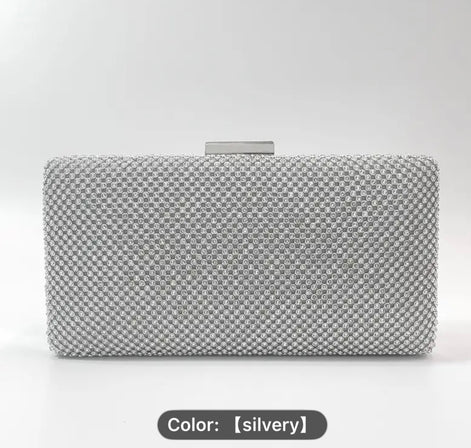 Diamante Clutch Bag with Detachable Chain 768