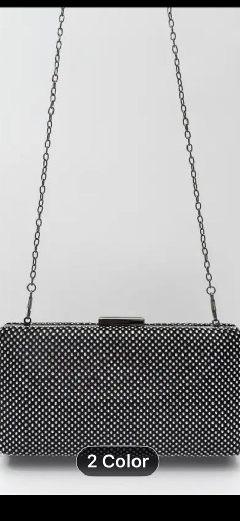 Diamante Clutch Bag with Detachable Chain 768