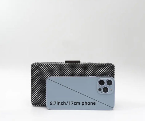 Diamante Clutch Bag with Detachable Chain 768