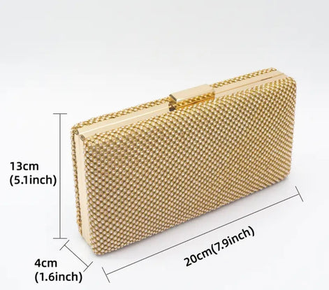 Diamante Clutch Bag with Detachable Chain 768