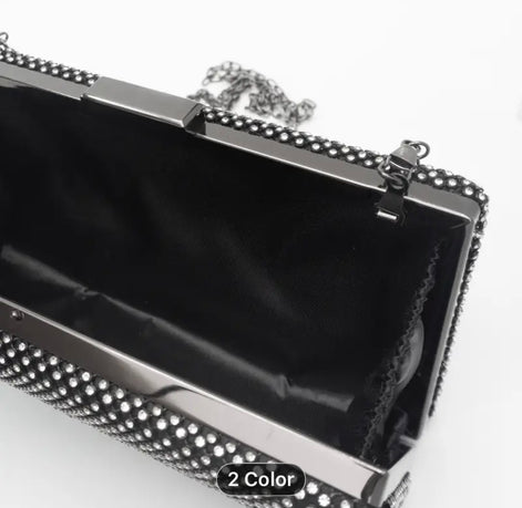 Diamante Clutch Bag with Detachable Chain 768