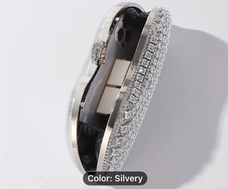 Crystal Clutch with Jeweled Ring Handle 767