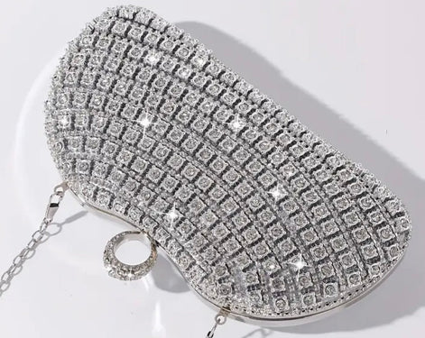 Crystal Clutch with Jeweled Ring Handle 767