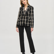 Plaid Bouclé Blazer with Pockets 826