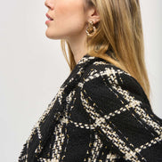 Plaid Bouclé Blazer with Pockets 826