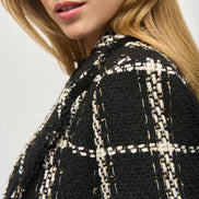 Plaid Bouclé Blazer with Pockets 826