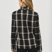 Plaid Bouclé Blazer with Pockets 826