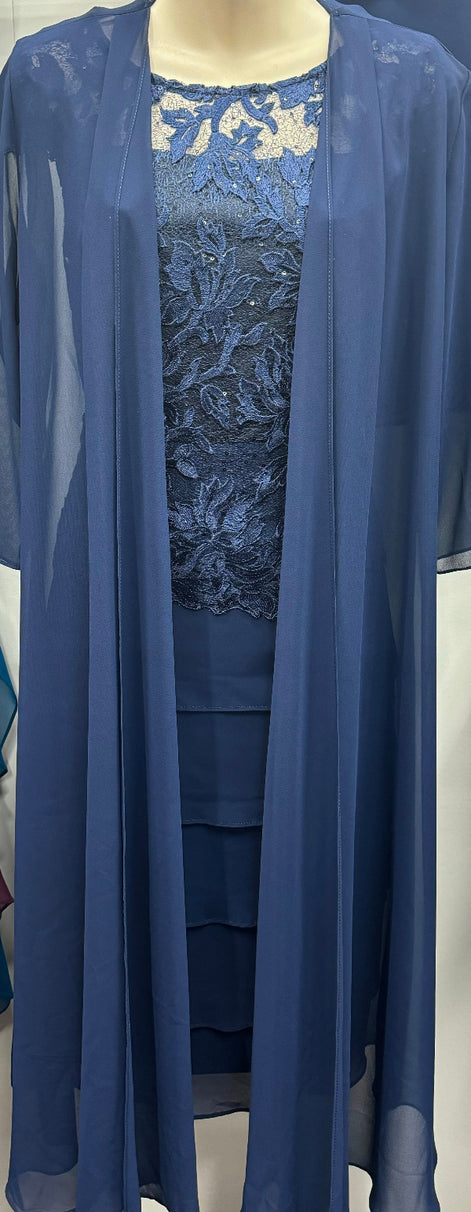 Chiffon Layered Dress and Jacket