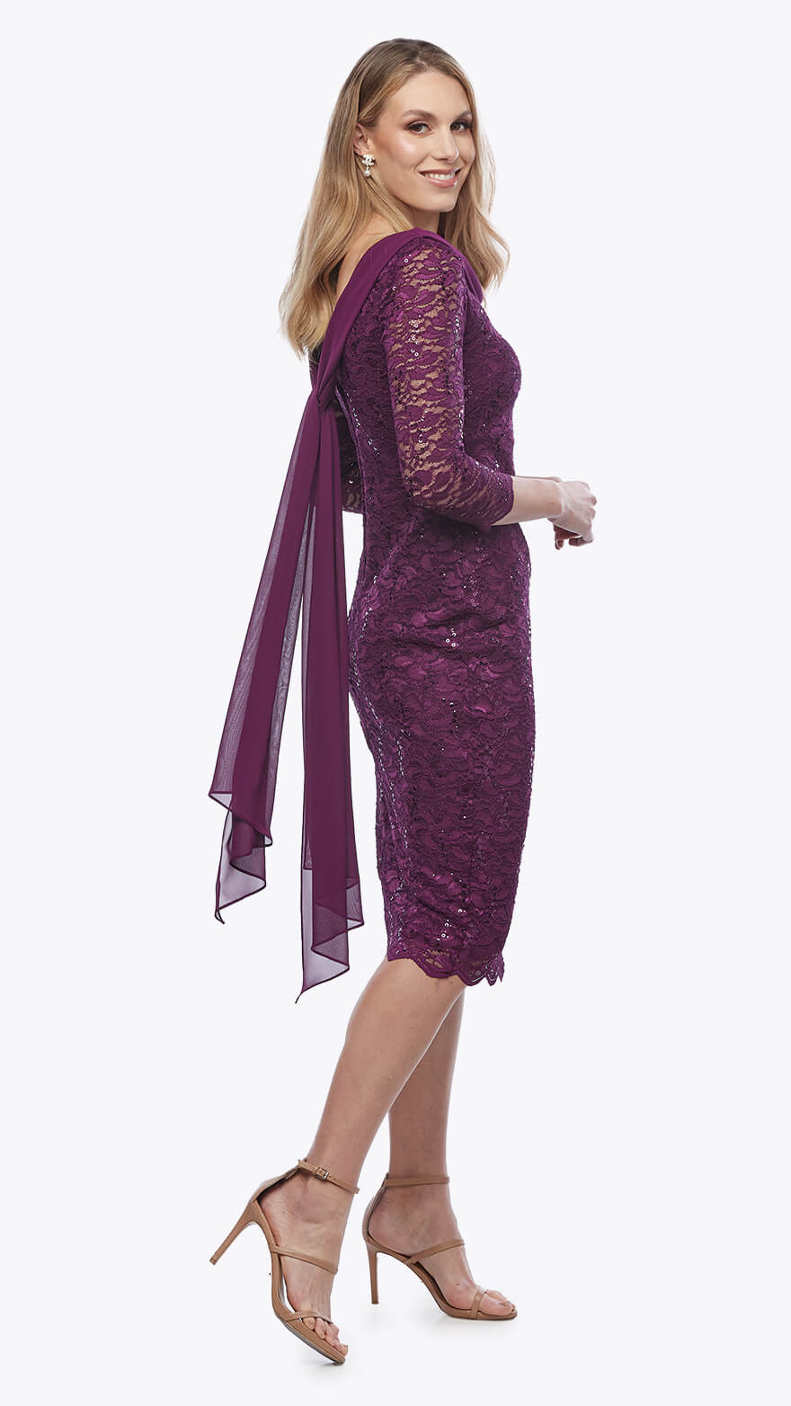 Stretch Sequin Lace Dress 1615