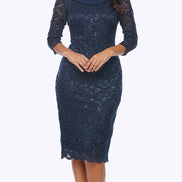 Stretch Sequin Lace Dress 1615