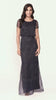 Beaded Stretch Tulle Blouson Dress