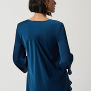 Cowl Neckline Satin Flared Top 894