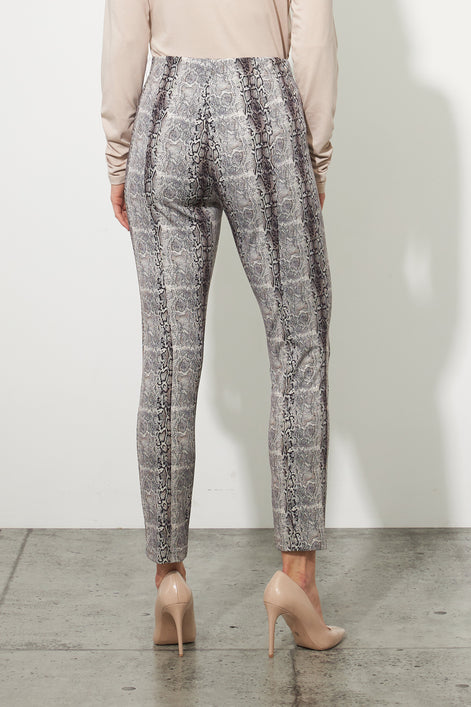 Fitted, Ankle Length Pants with Reptile Print