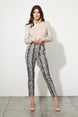 Fitted, Ankle Length Pants with Reptile Print 913