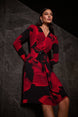 Silky Knit Patterned Print Dress 645