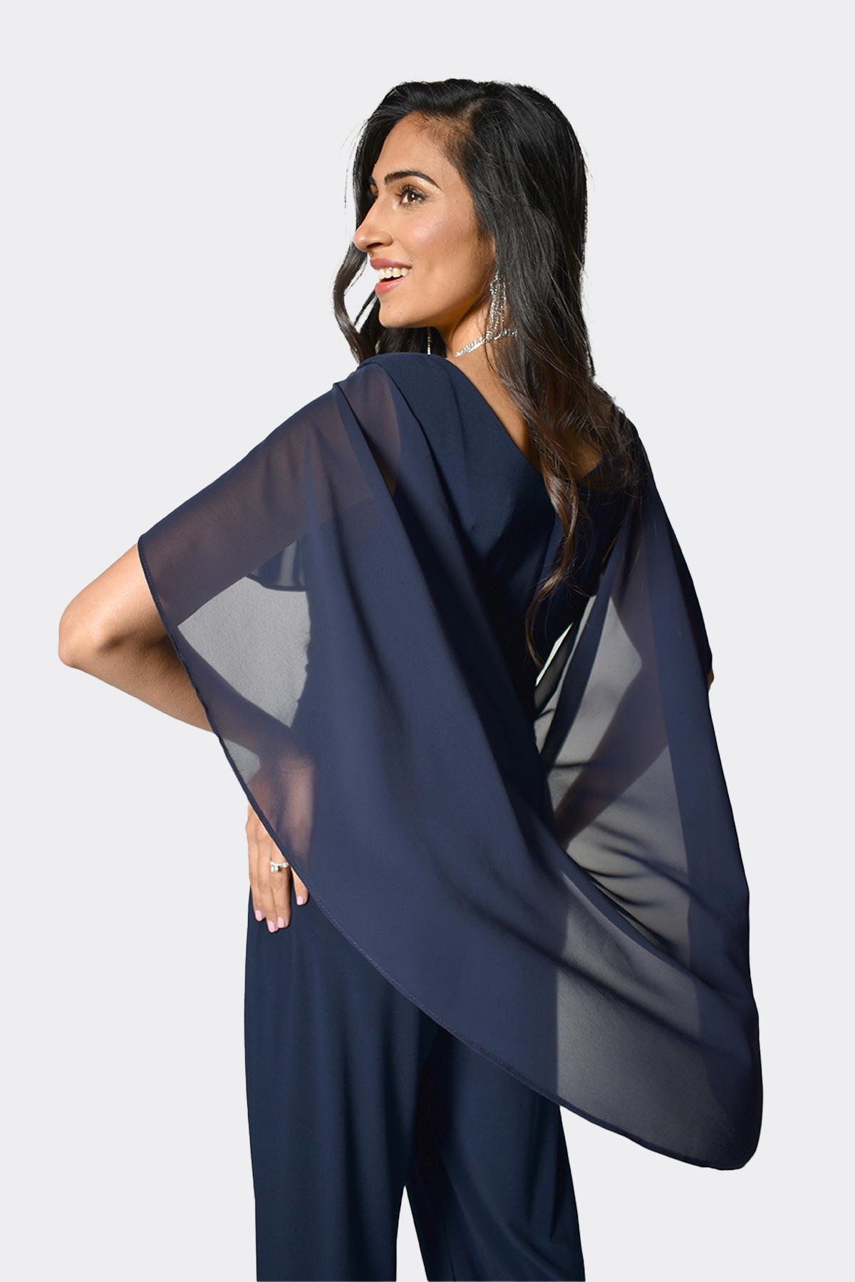 Jumpsuit with Flutter Sleeve and Diamante Detail 92