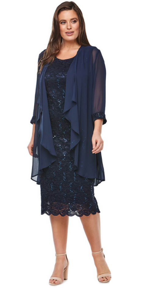 Embroidered Lace Dress and Jacket Set