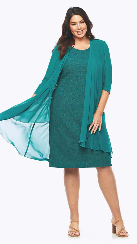 Beautiful Lurex Dress with Chiffon Jacket