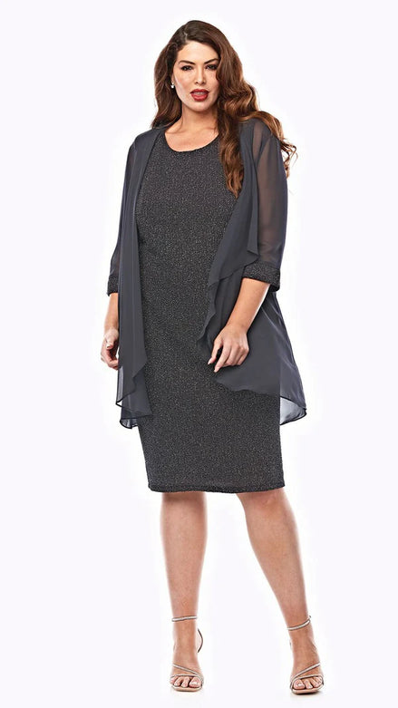 Beautiful Lurex Dress with Chiffon Jacket