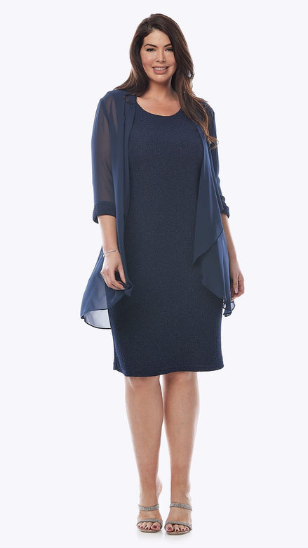 Beautiful Lurex Dress with Chiffon Jacket