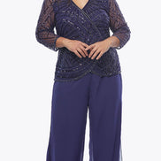 Two-Piece Suit with Layered Georgette Pant 602