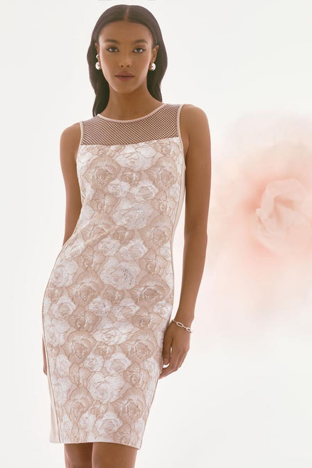 Brocade Floral Print Sheath Dress