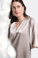 Satin Rhinestone Boxy Tunic With Flutter Sleeves 780