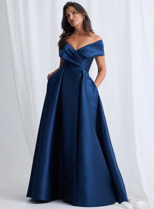 Long off shoulder full gown