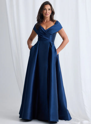 Long off shoulder full gown